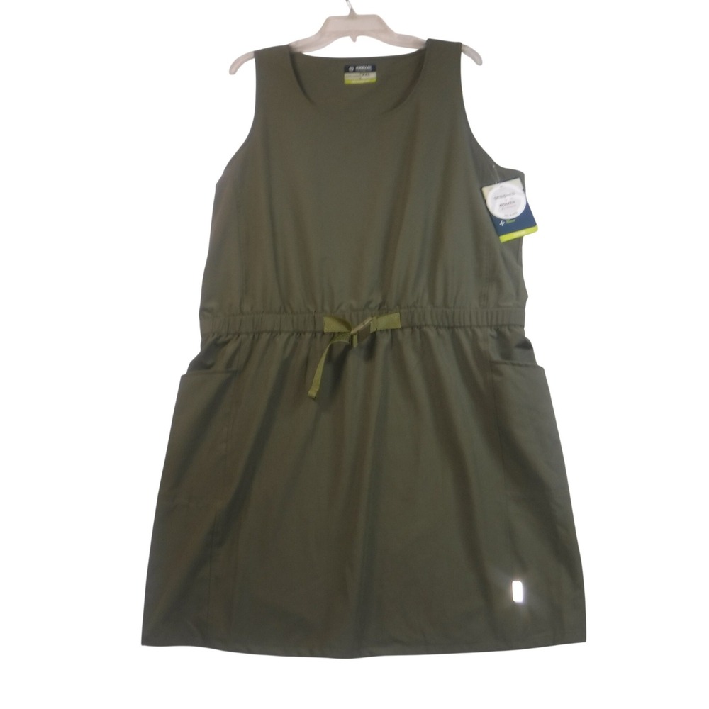 Magellan Outdoors Pro Explore Dress XXL Green Sleeveless Belted Hiking UPF 50